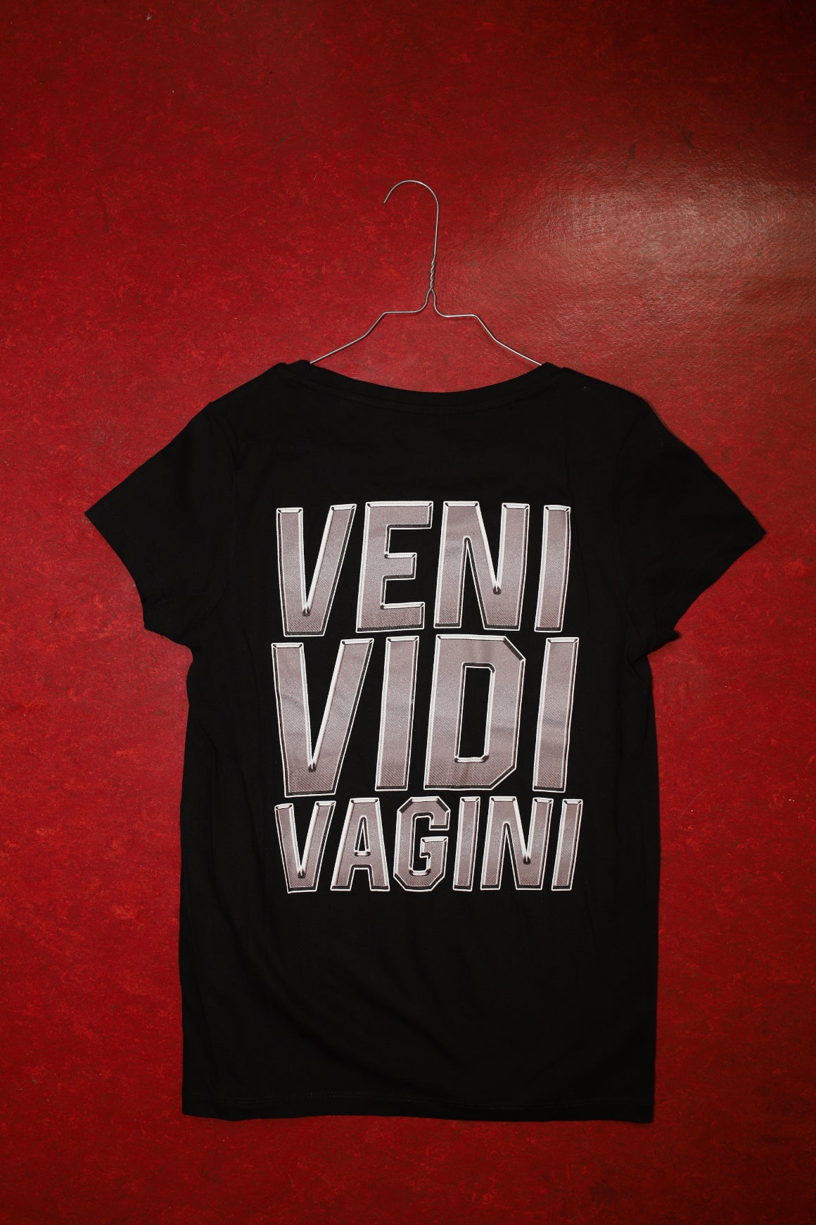 V-Shirt Veni Vidi Vagini SCREEN PRINT, slim fit