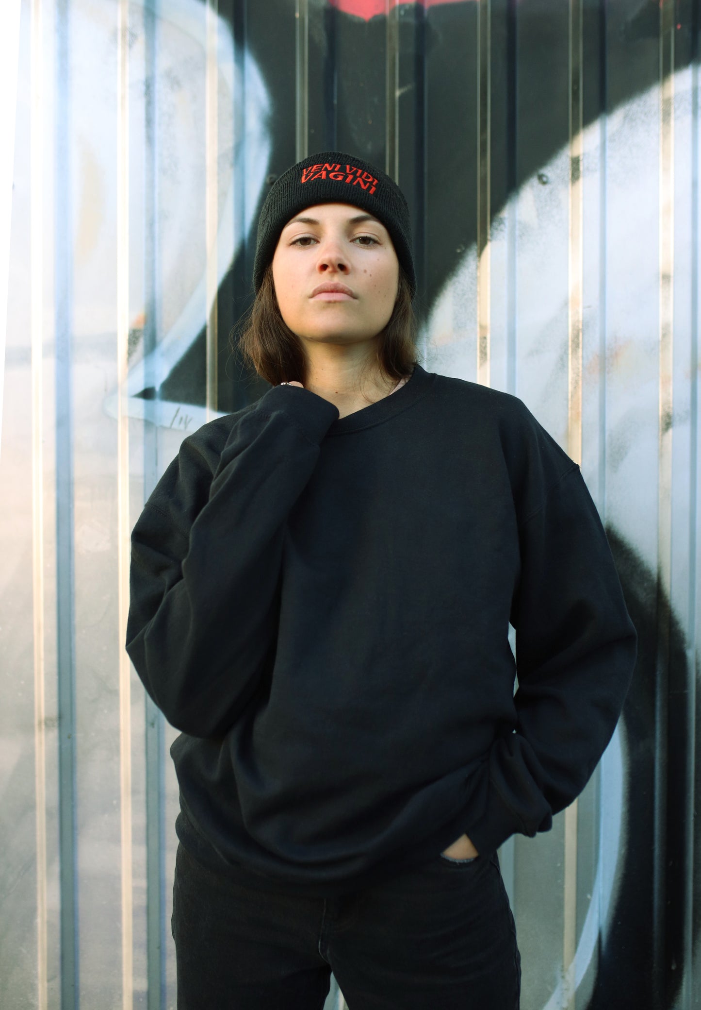 V- Beanie schwarz
