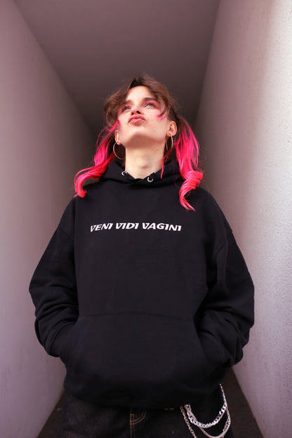 OVERSIZED sisterhoodie with metallic silver yarn