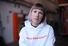Load image into Gallery viewer, Sister hoodie white with red lettering

